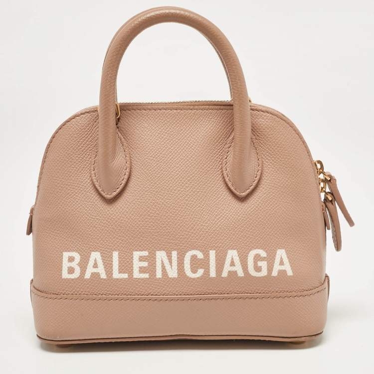 Pre Owned Balenciaga Beige Leather XXS Ville Satchel
