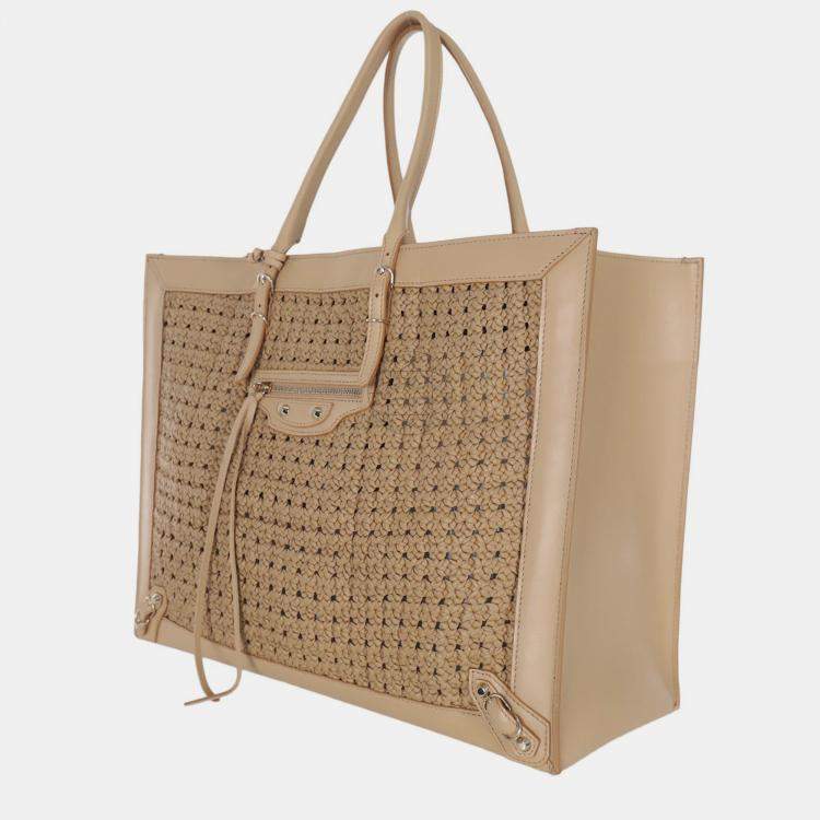 Pre Owned Balenciaga Papier A4 Leather Crochet Tote Bag