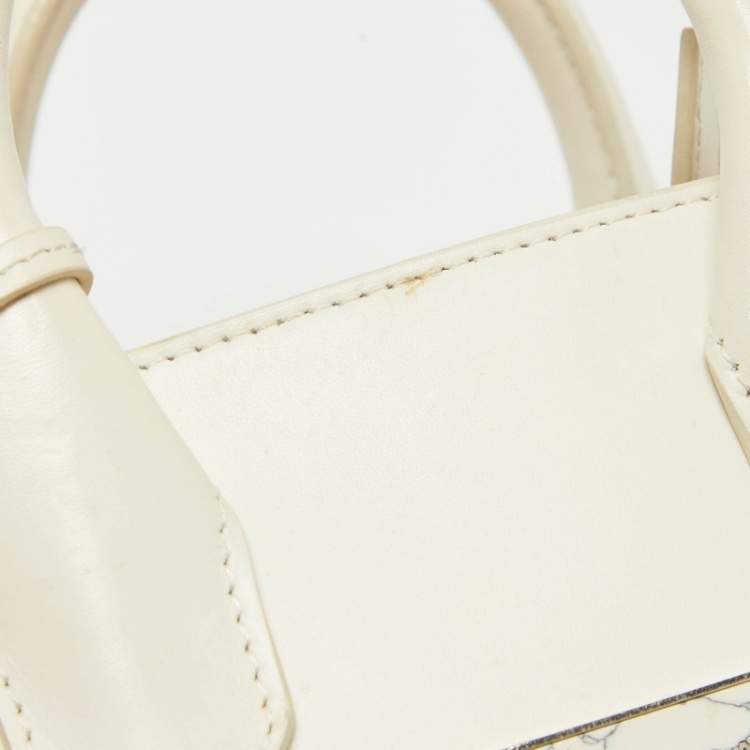 Pre Owned Balenciaga Off White Leather Mini All Afternoon Tote