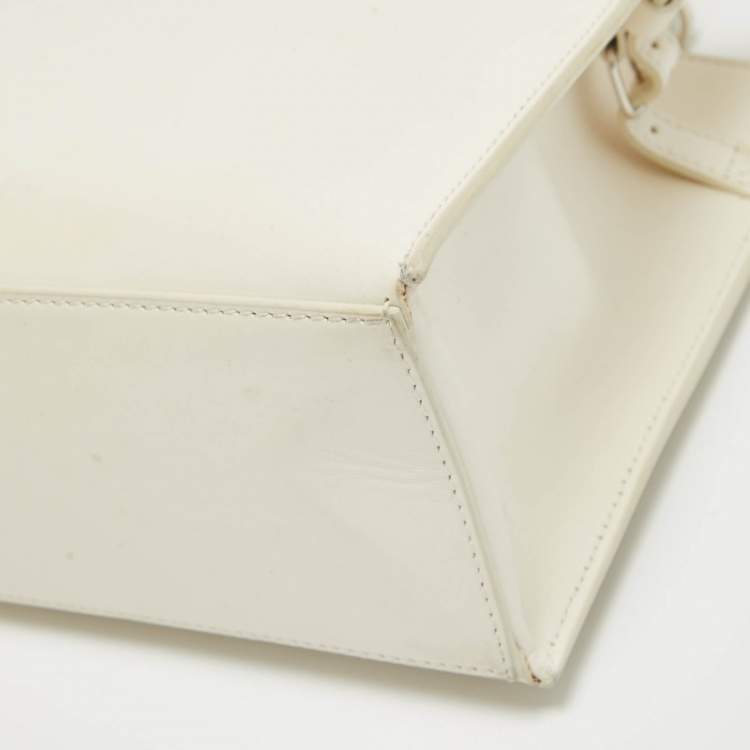 Pre Owned Balenciaga Off White Leather Mini All Afternoon Tote