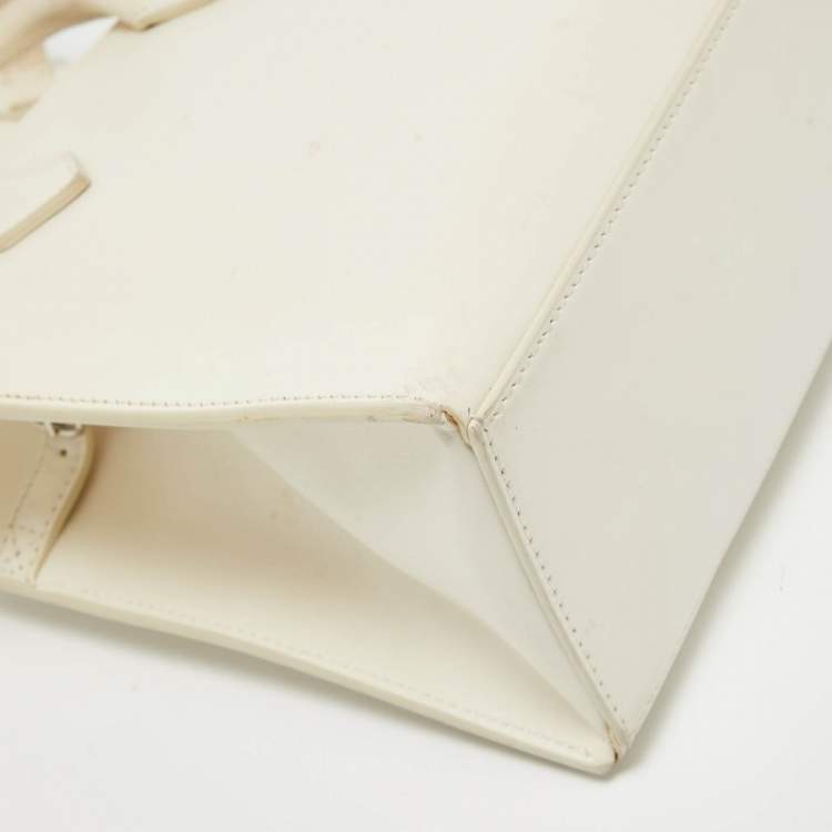 Pre Owned Balenciaga Off White Leather Mini All Afternoon Tote