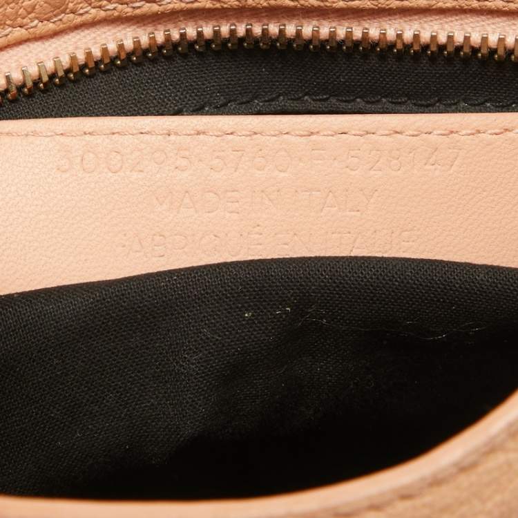 Pre Owned Balenciaga Peach Leather Mini Classic Metallic Edge City Bag