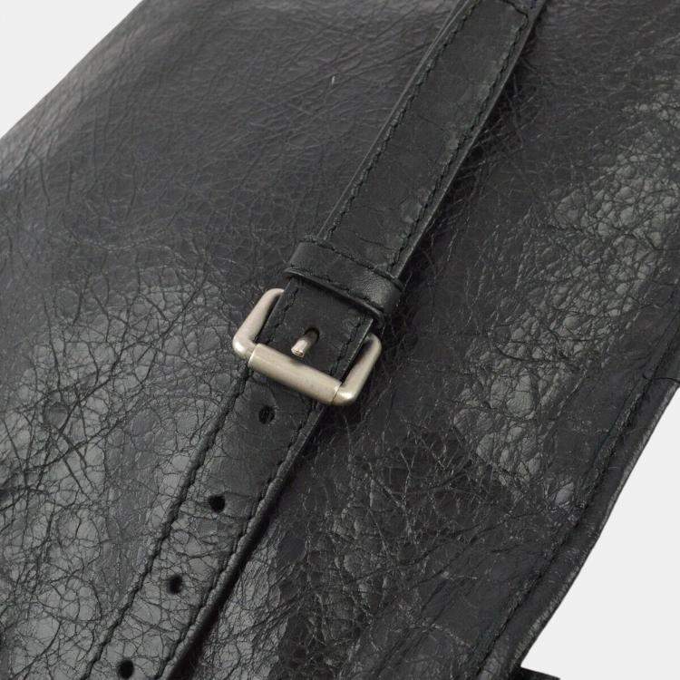 Pre Owned Balenciaga Black Sheepskin Belt Bum Bag