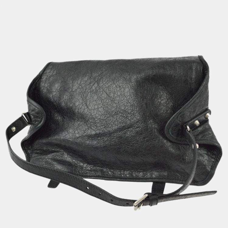 Pre Owned Balenciaga Black Sheepskin Belt Bum Bag