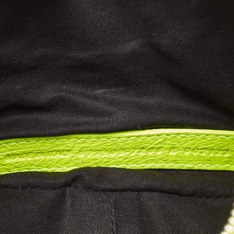 Pre Owned Balenciaga Neon Green Leather XS Le Cagole Shoulder Bag