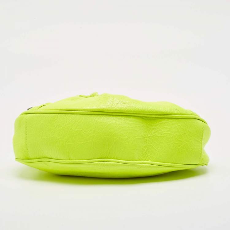 Pre Owned Balenciaga Neon Green Leather XS Le Cagole Shoulder Bag