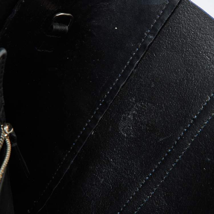 Pre Owned Balenciaga Blue Leather Bazar Shopper Tote