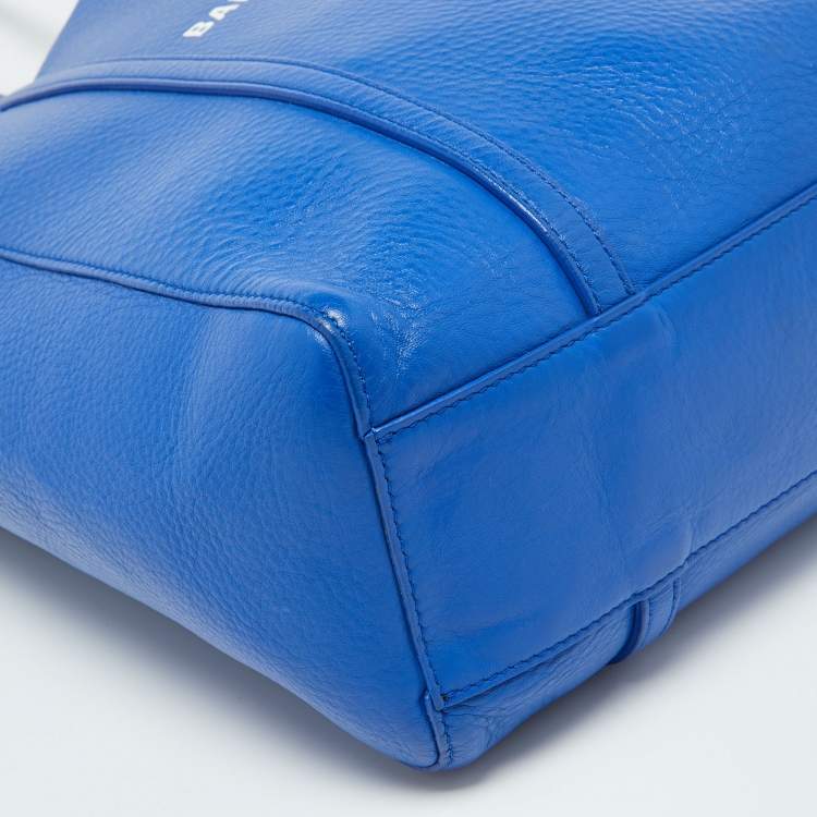 Pre Owned Balenciaga Blue Leather Bazar Shopper Tote