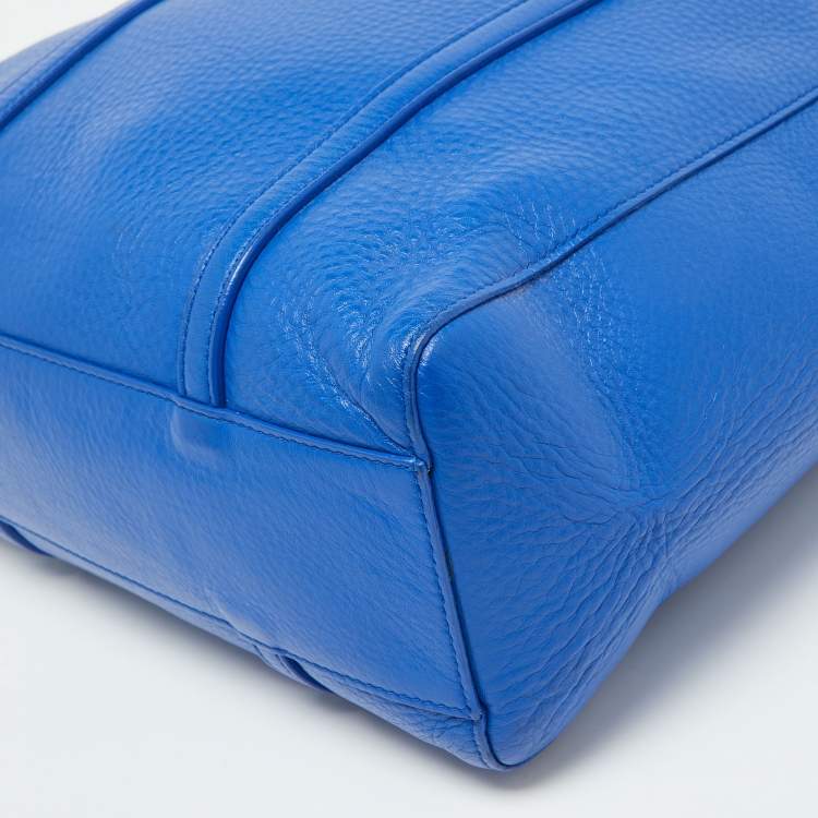 Pre Owned Balenciaga Blue Leather Bazar Shopper Tote