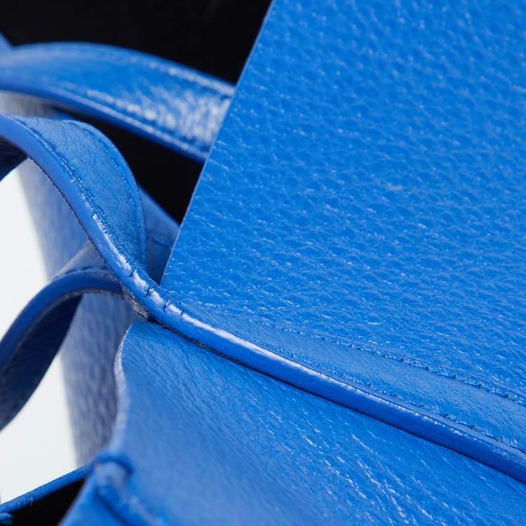 Pre Owned Balenciaga Blue Leather Bazar Shopper Tote