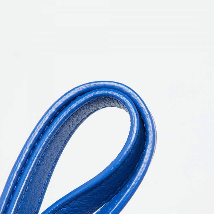 Pre Owned Balenciaga Blue Leather Bazar Shopper Tote