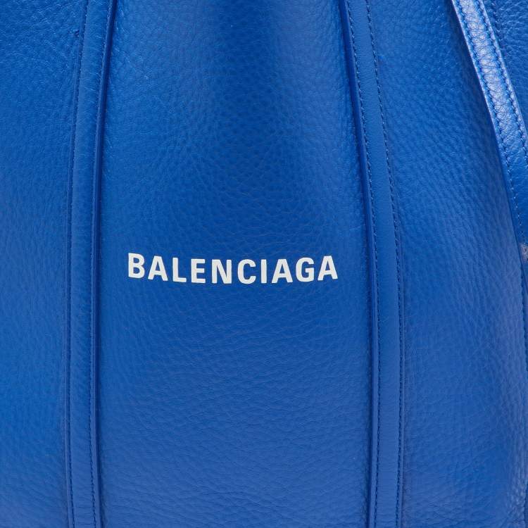Pre Owned Balenciaga Blue Leather Bazar Shopper Tote