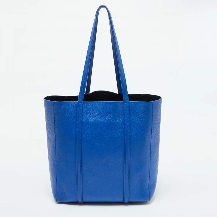 Pre Owned Balenciaga Blue Leather Bazar Shopper Tote