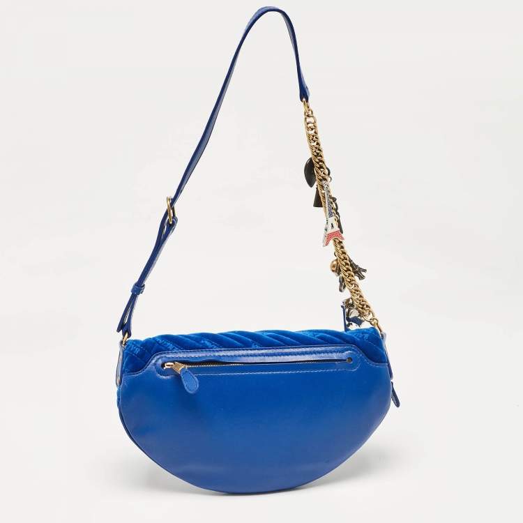Pre Owned Balenciaga Blue Leather Souvenir Crossbody Bag