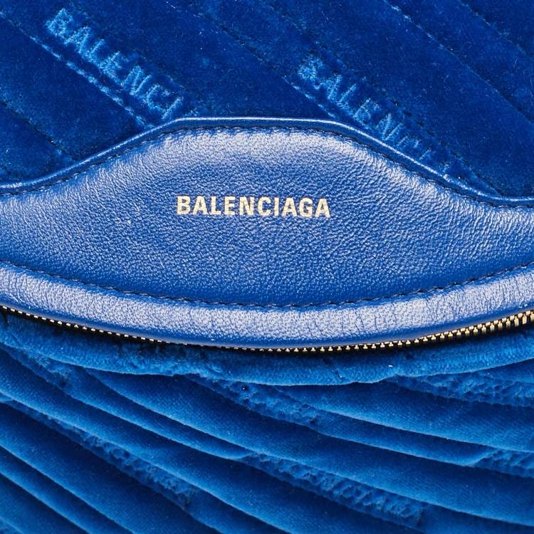 Pre Owned Balenciaga Blue Leather Souvenir Crossbody Bag