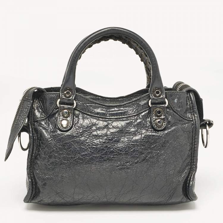 Pre Owned Balenciaga Black Leather Mini Classic City Bag