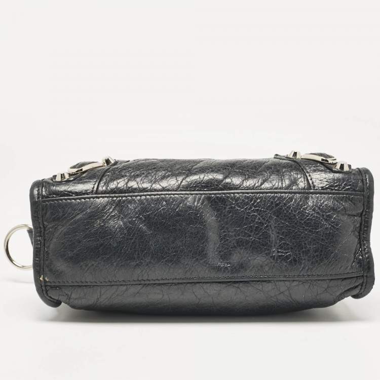 Pre Owned Balenciaga Black Leather Mini Classic City Bag