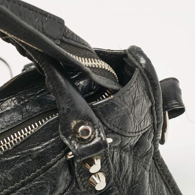 Pre Owned Balenciaga Black Leather Mini Classic City Bag