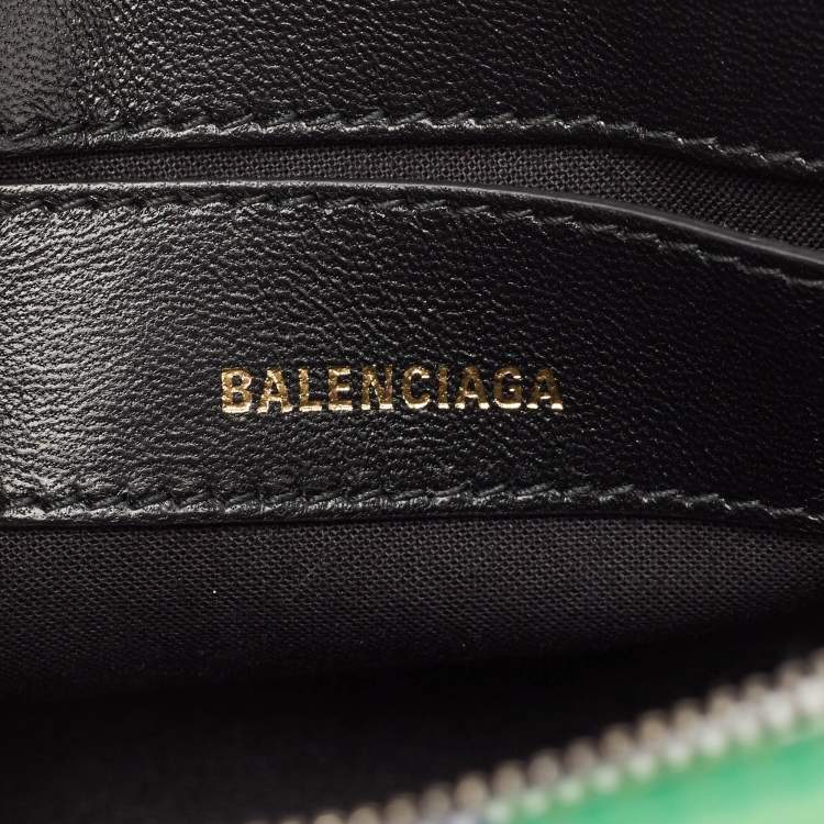 Pre Owned Balenciaga Multicolor Diagonal Rainbow Leather XXS Ville Bag