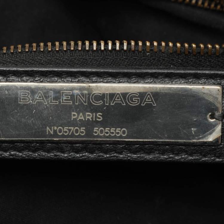 Pre Owned Balenciaga Black Leather Motorcycle City Bag