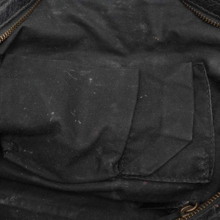 Pre Owned Balenciaga Black Leather Motorcycle City Bag