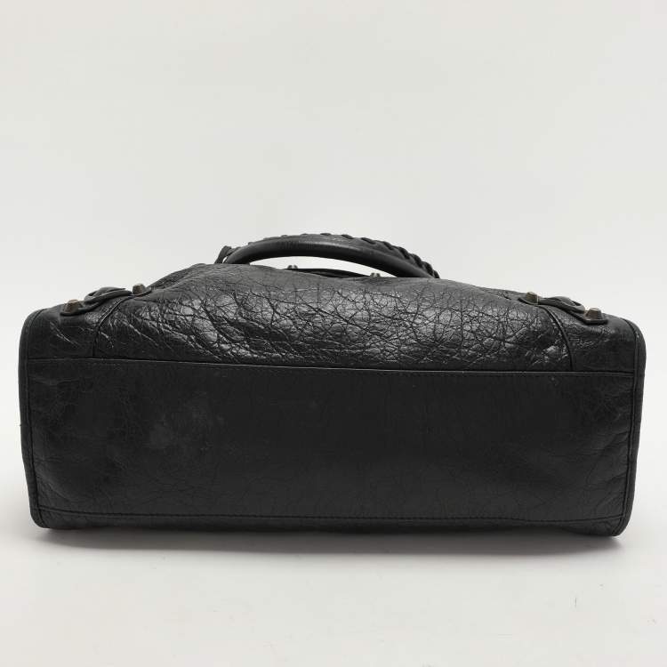Pre Owned Balenciaga Black Leather Motorcycle City Bag