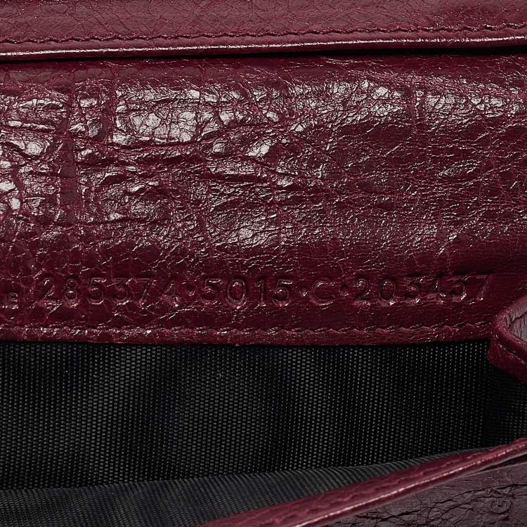 مملوكة مسبقًا Balenciaga Burgundy Leather Arena Card Holder