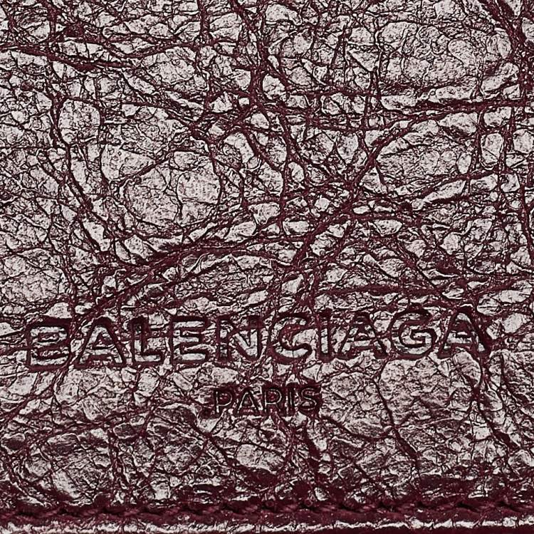 مملوكة مسبقًا Balenciaga Burgundy Leather Arena Card Holder