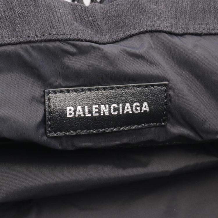 Pre Owned Balenciaga Denim Nylon Black medium Tote Bag