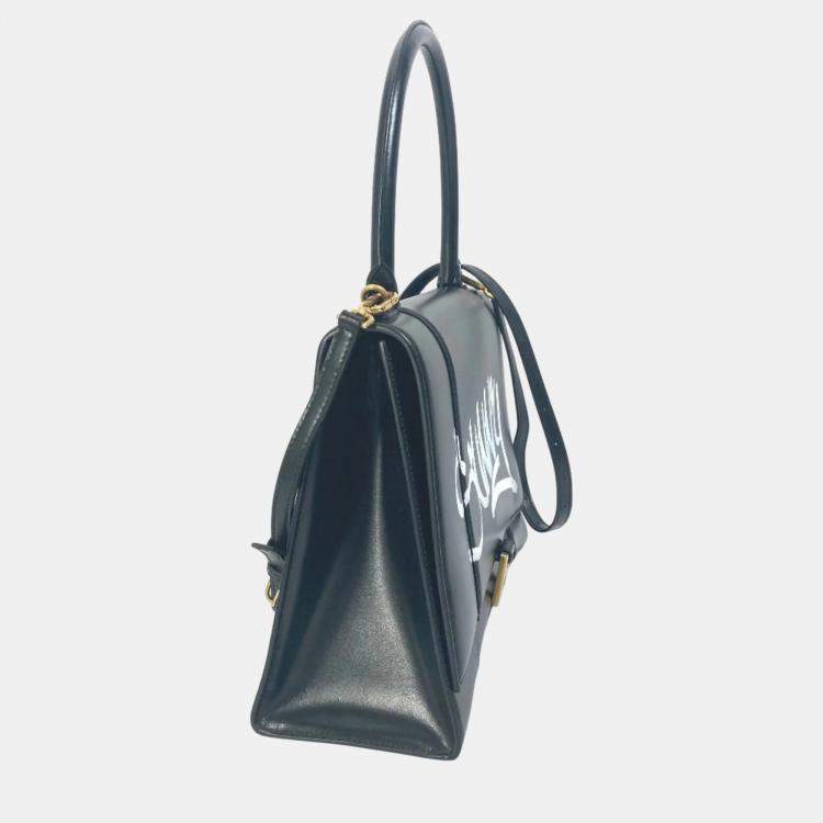 Pre Owned Balenciaga Black White Crossbody Bag
