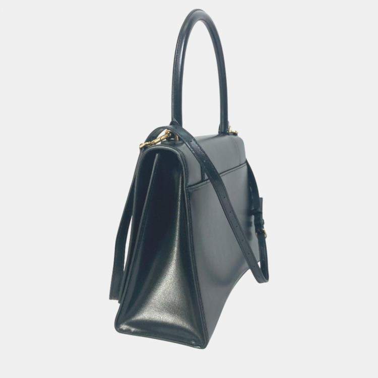 Pre Owned Balenciaga Black White Crossbody Bag