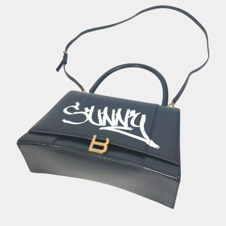 Pre Owned Balenciaga Black White Crossbody Bag
