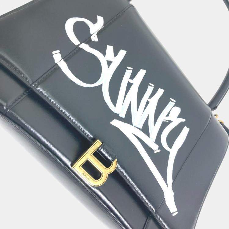 Pre Owned Balenciaga Black White Crossbody Bag