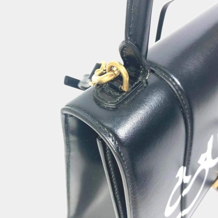 Pre Owned Balenciaga Black White Crossbody Bag