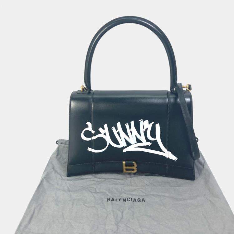 Pre Owned Balenciaga Black White Crossbody Bag