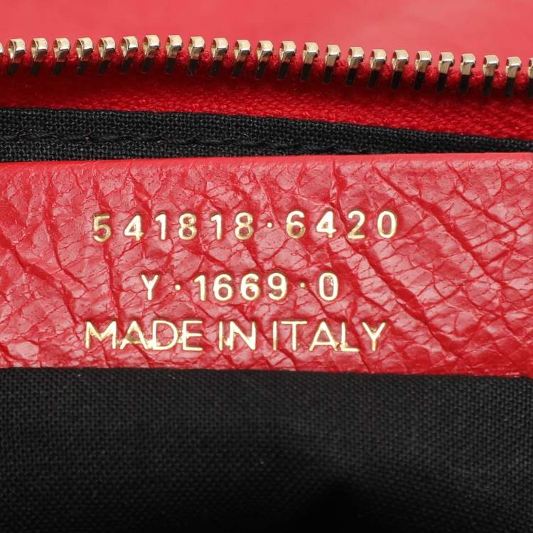 Pre Owned Balenciaga Red Leather Papier Clutch