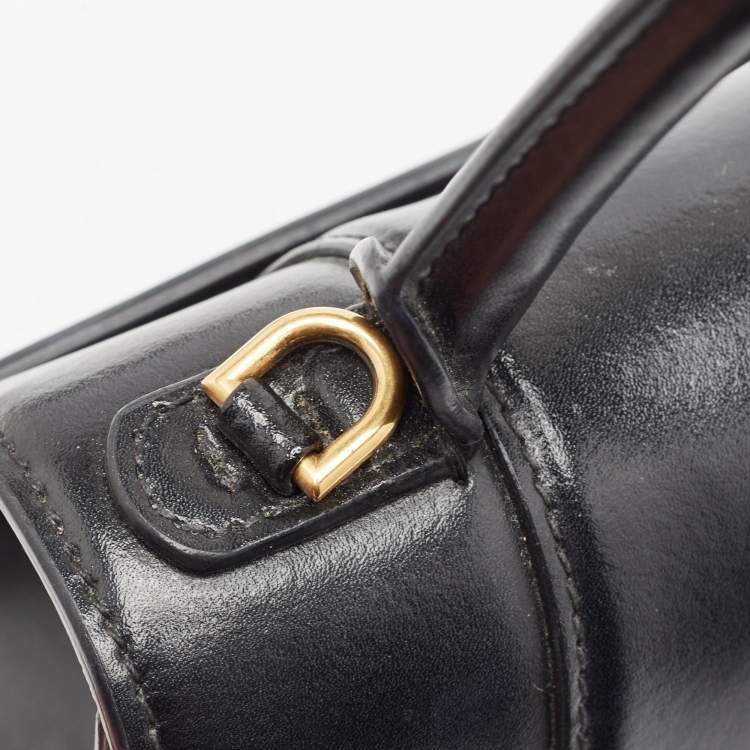 Pre Owned Balenciaga Black Leather Small Hourglass Top Handle Bag