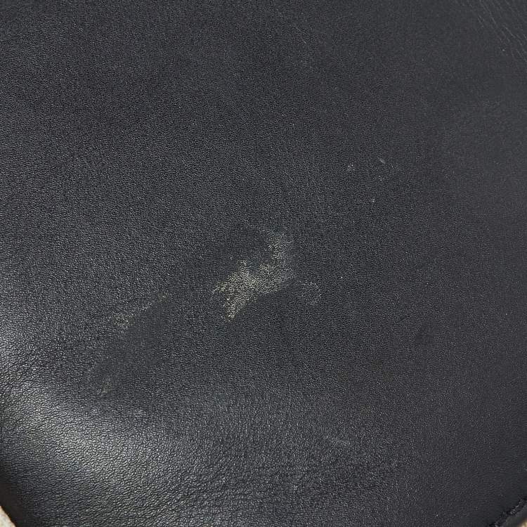 Pre Owned Balenciaga Off White/Black Canvas and Leather Small Cabas Tote