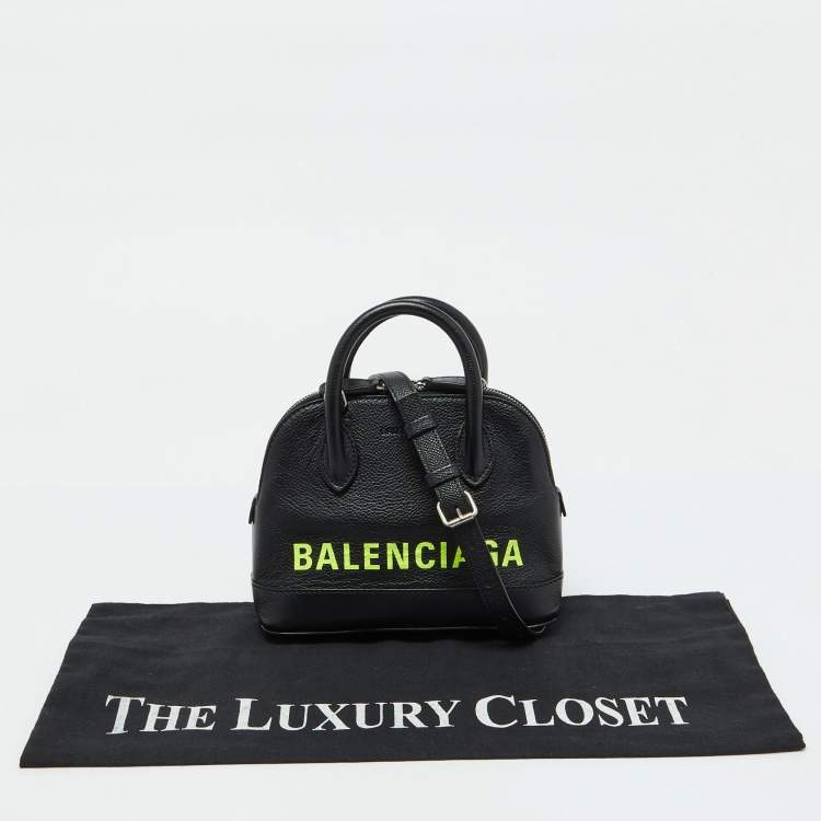 Pre Owned Balenciaga Black Leather XXS Ville Satchel