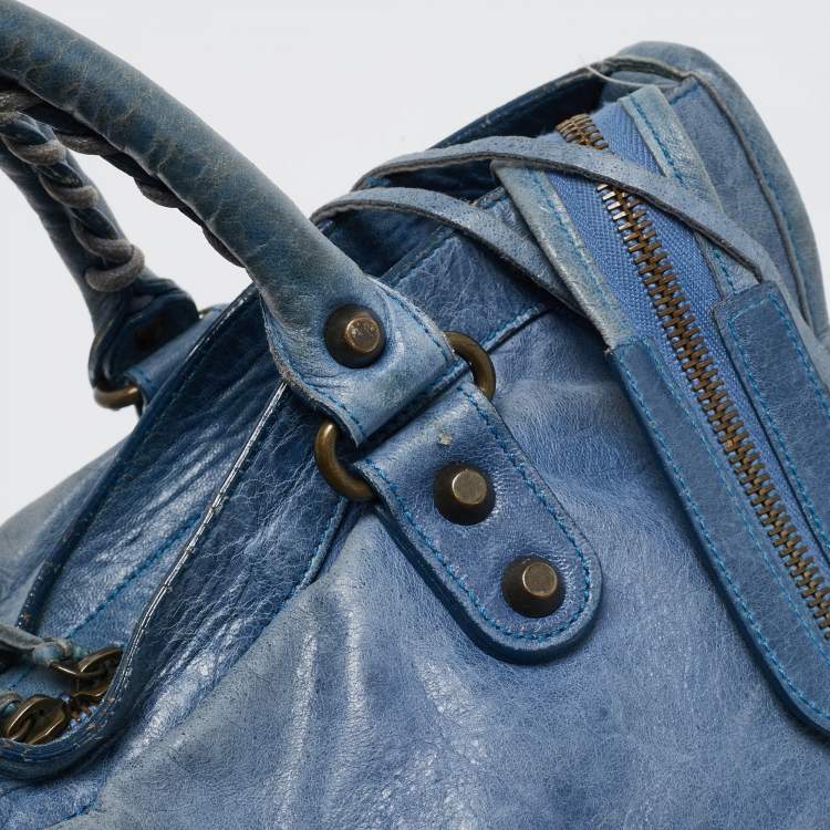 Pre Owned Balenciaga Blue Leather RH Classic City Tote