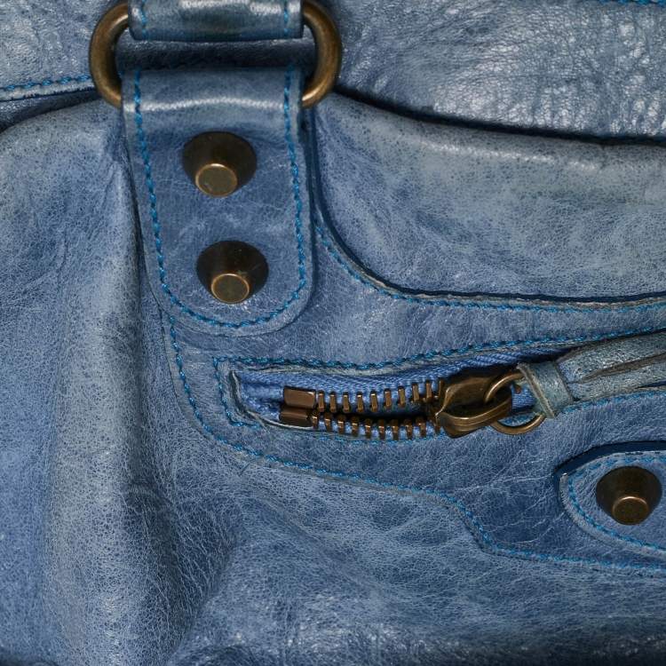 Pre Owned Balenciaga Blue Leather RH Classic City Tote