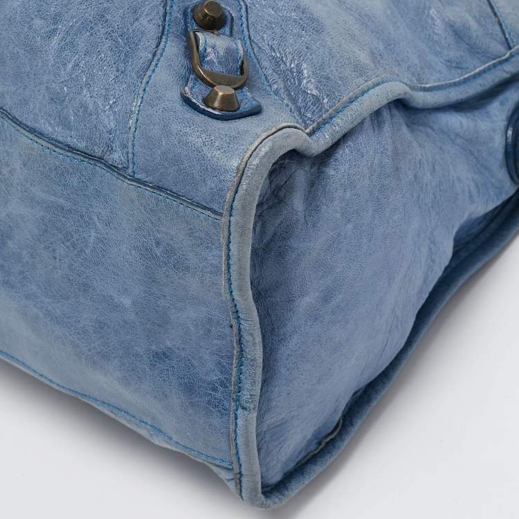 Pre Owned Balenciaga Blue Leather RH Classic City Tote