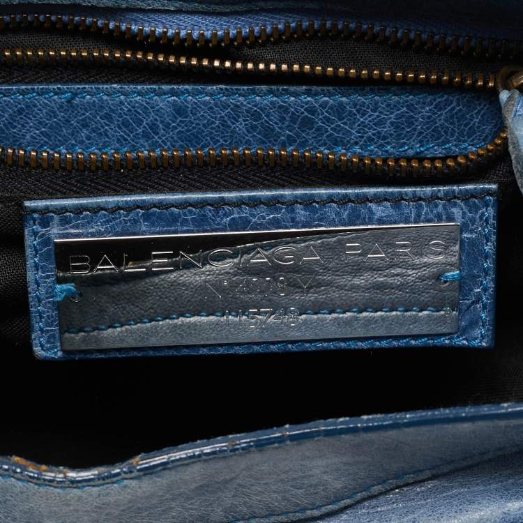 Pre Owned Balenciaga Blue Leather RH Classic City Tote