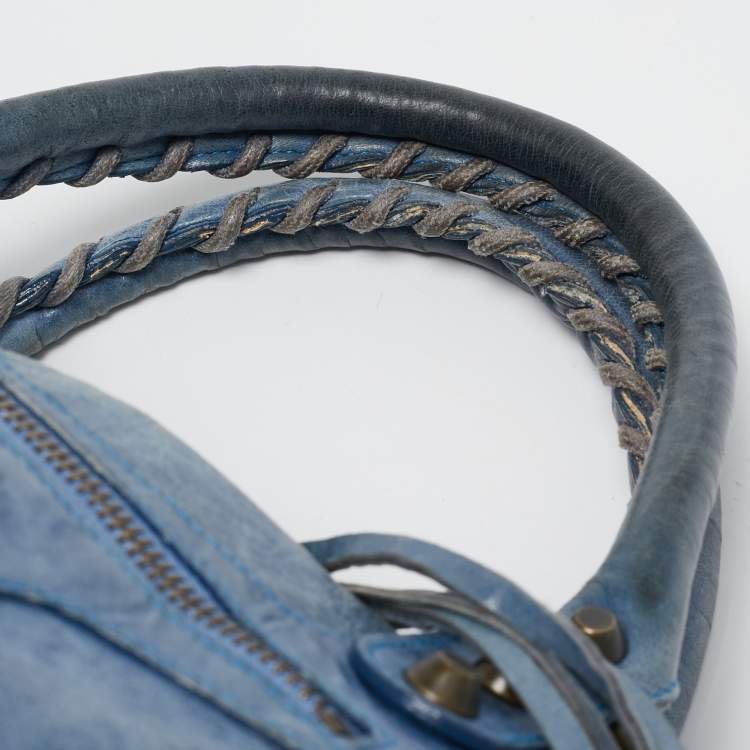 Pre Owned Balenciaga Blue Leather RH Classic City Tote