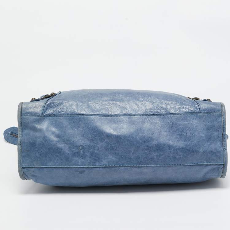 Pre Owned Balenciaga Blue Leather RH Classic City Tote