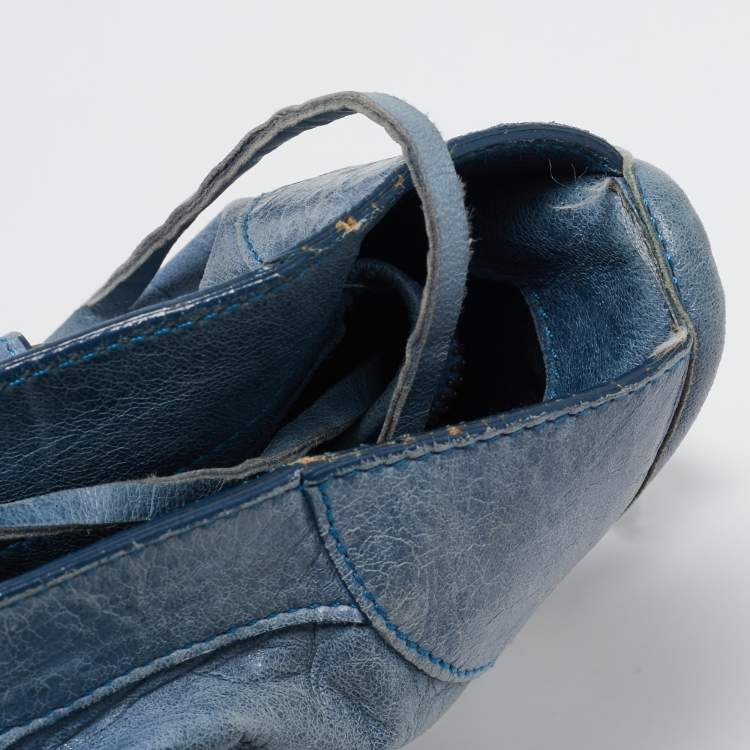 Pre Owned Balenciaga Blue Leather RH Classic City Tote