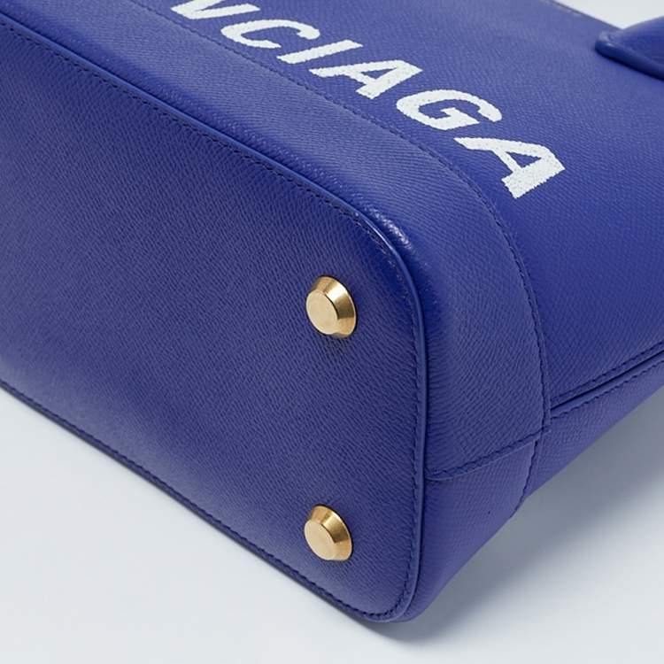 Pre Owned Balenciaga Blue Leather Small Ville Bag