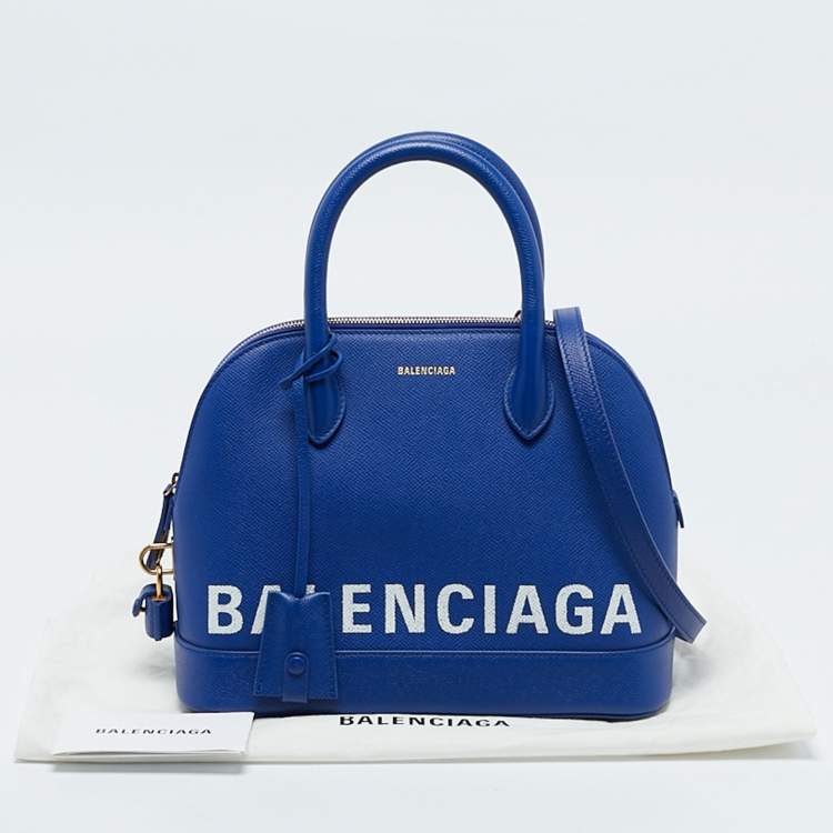 Pre Owned Balenciaga Blue Leather Small Ville Bag