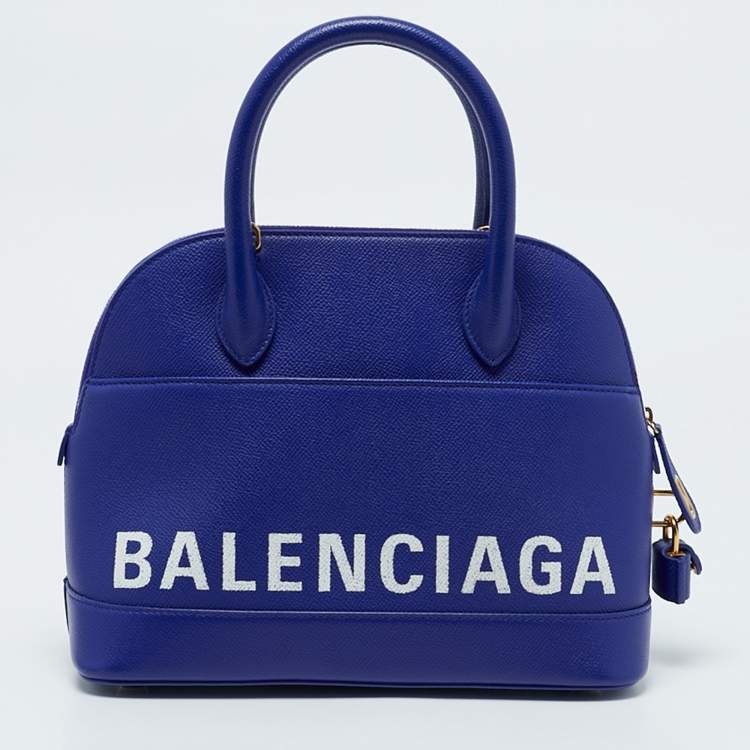 Pre Owned Balenciaga Blue Leather Small Ville Bag