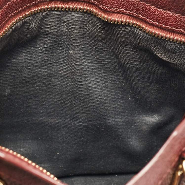 Pre Owned Balenciaga Burgundy Leather Mini RGH City Tote